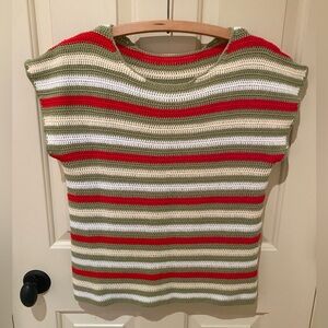 Vintage Striped Knit Sleeveless Top Size Med EUC